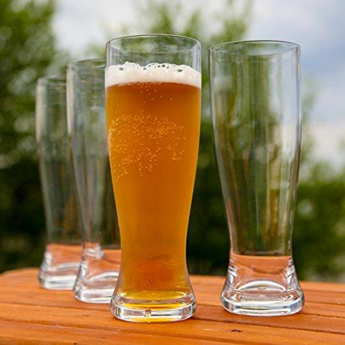 Lilys Home Tritan Acrylic Unbreakable Shatterproof Outdoor Beer Glasses  Set of 4, 18 Ounces