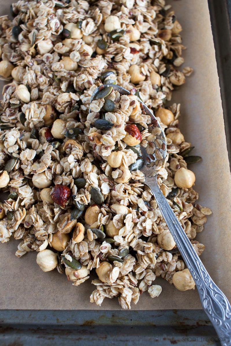 granola de chocolate y avellanas