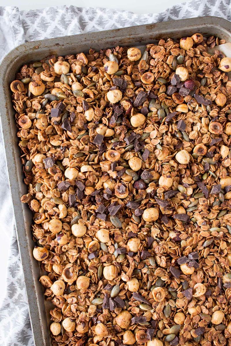 receta granola de chocolate y avellanas