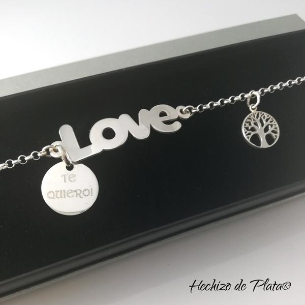 ulsera de plata personalizada LOVE