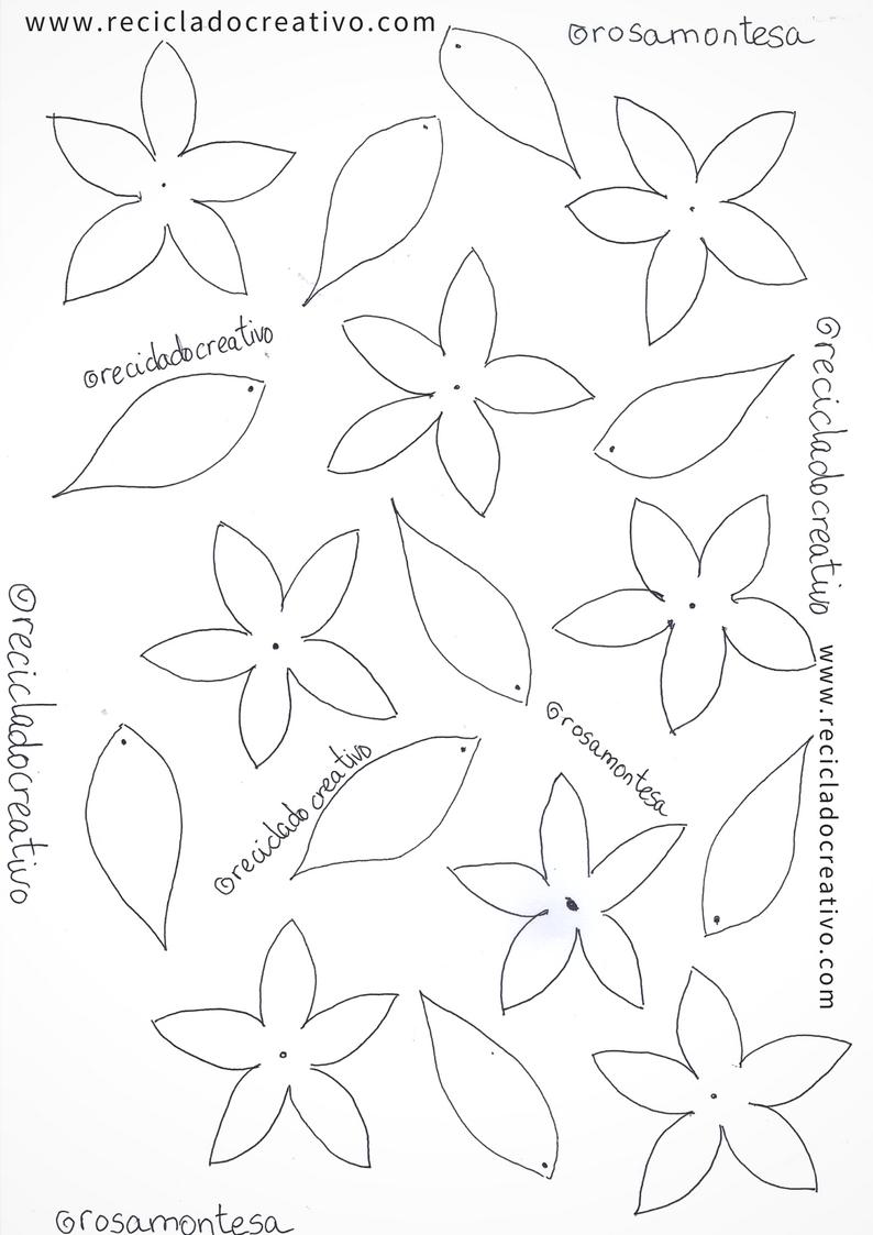 Plantillas, patrones o moldes para hacer flores jazmines