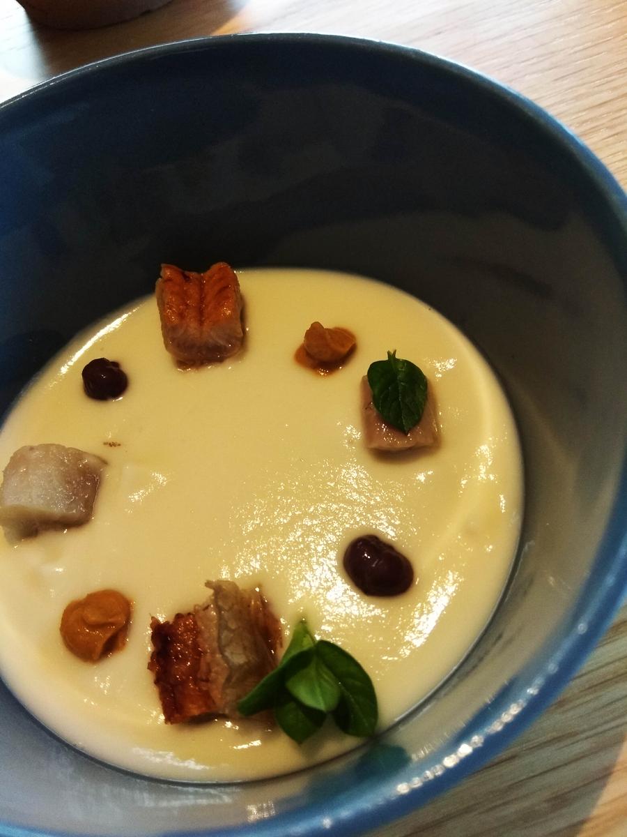 Coliflor y Anguila en dos preparaciones