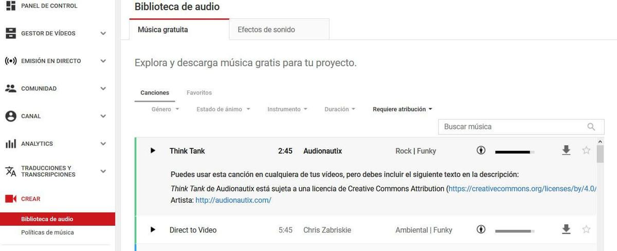 musica sin copyright con atribucion youtube
