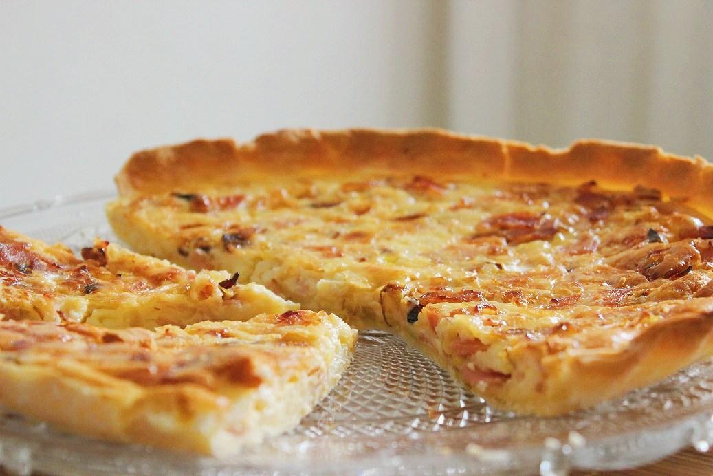 quiche puerros y bacon