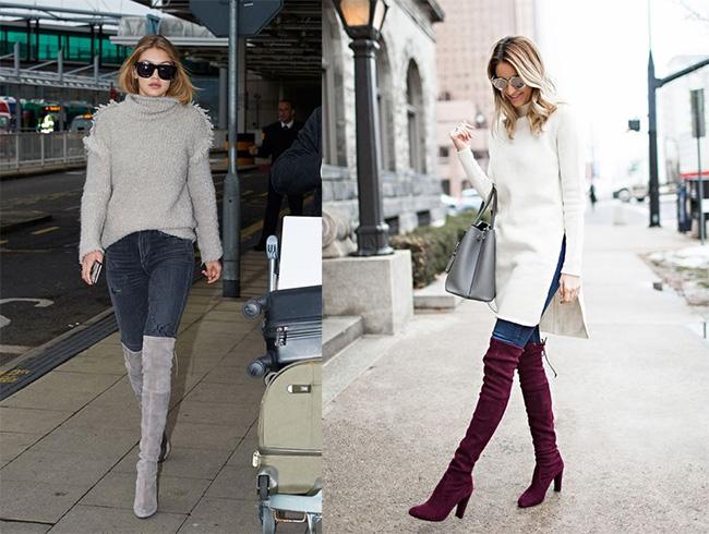 Jeans con botas altas