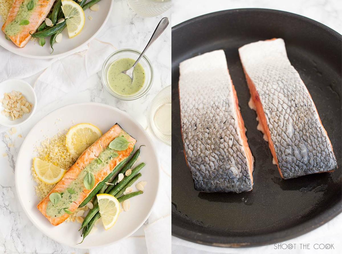 salmon a la plancha con salsa albahaca
