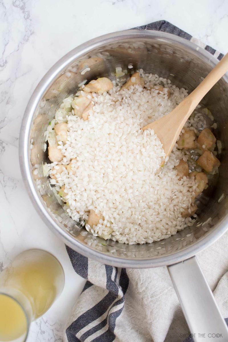risotto de pollo con peras