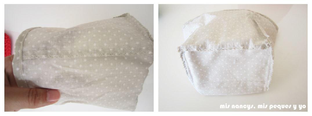 mis nancys, mis peques y yo, juego de dos cestas de trapillo cuadradas, detalle funda de tela