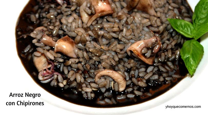 arroz negro con chipirones