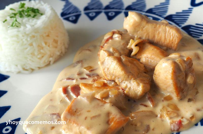 pollo con nata (crema de leche) receta 1