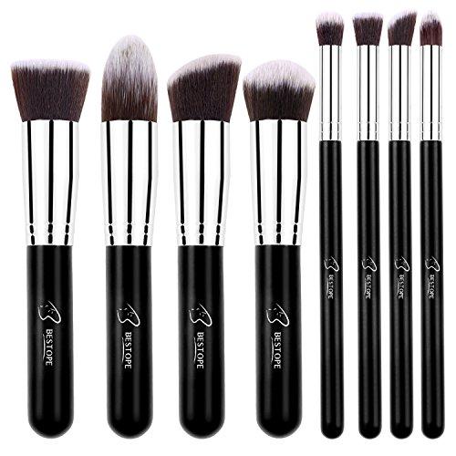 BESTOPE Makeup Brushes 8 Pieces Makeup Brush Set Professional Face Eyeliner Blush Contour Foundation Cosmetic Brushes for Powder Liquid Cream