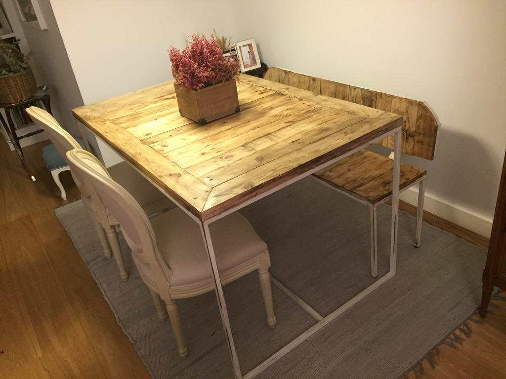 mesa y banco de palet