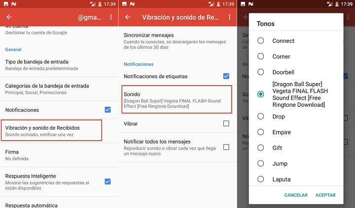 Cómo cambiar el sonido de las notificaciones en Android personalizar tono de notificaciones y avisos en el móvil o celular con archivos de audio MP3 o M4A WAV peronalizados tutorial paso a paso