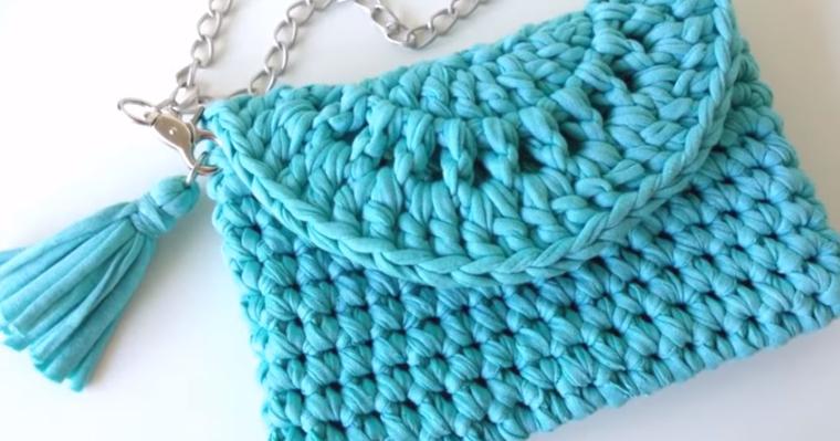 factible para agregar Absorbente Cómo hacer un clutch a crochet paso a paso | Manualidades