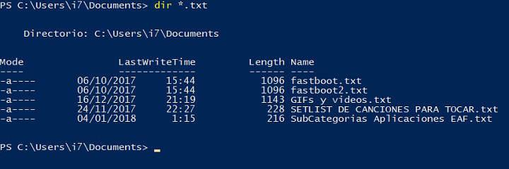 Como usar el simbolo asterisco en ms-dos