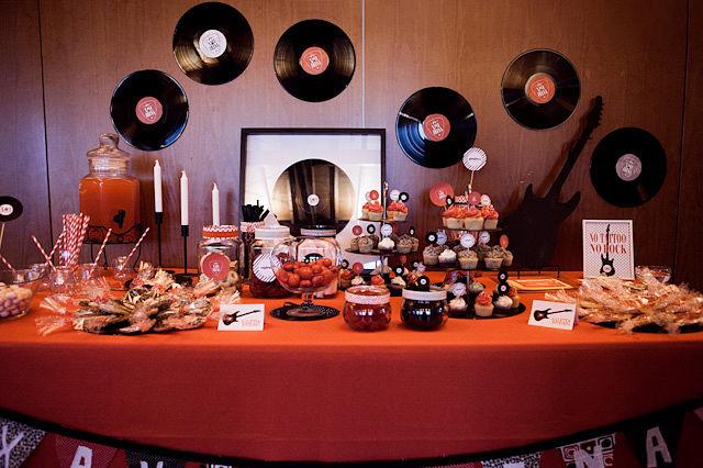 Bodegón musical para boda rockera