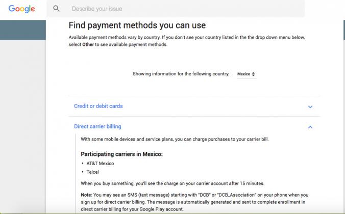 Paga tus apps de Google Play con Telcel o AT&T México