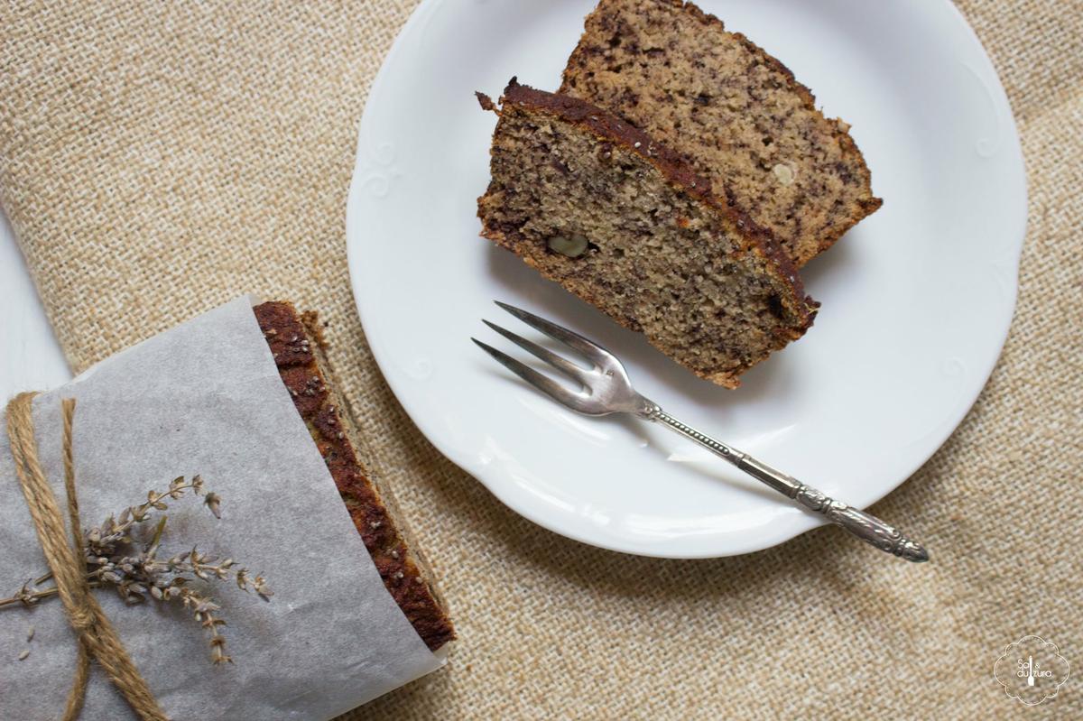 Receta de banana bread paleo con chía y nueces