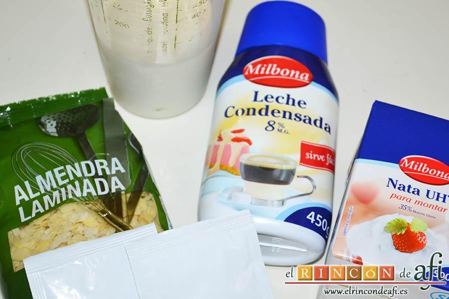 Pastel de cuajada con almendras, preparar los ingredientes