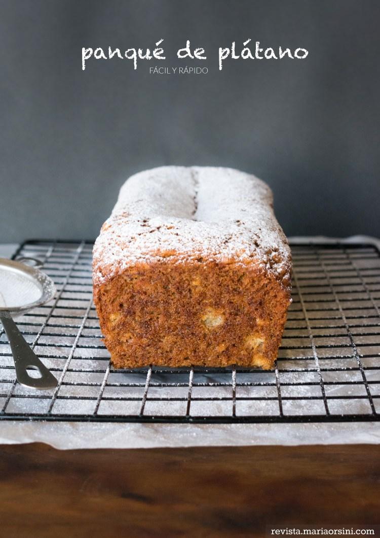 Receta de panqué de plátano fácil y rápido en Maria Orsini