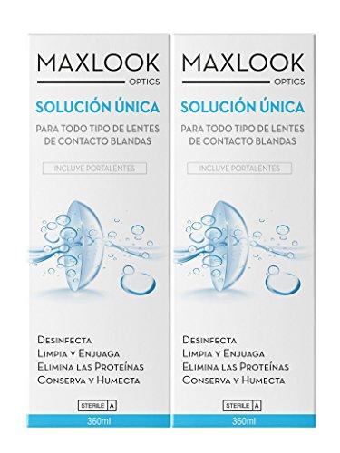 Maxlook Solución Única Para Lentes de Contacto Blandas Pack 2x360ml