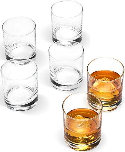 Paksh Novelty Small 2 ¾” x 3” Italian Weighted Bottom Old Fashioned Whiskey Glasses for Wine, Scotch, Cocktails, Juice, and Water - [6 Piece Set] 6 1/2 Ounce