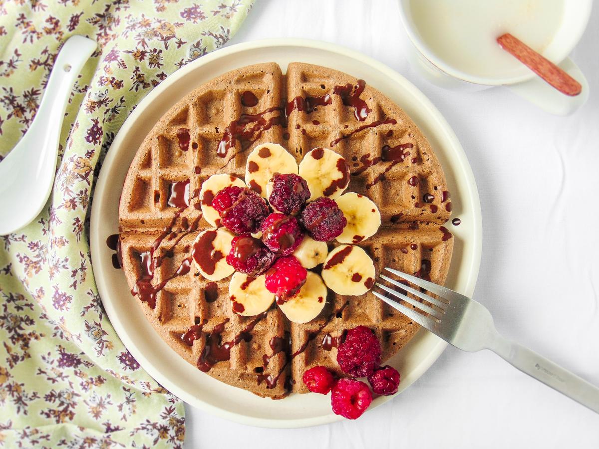 Waffle de harina de cambur verde y avena Cocina