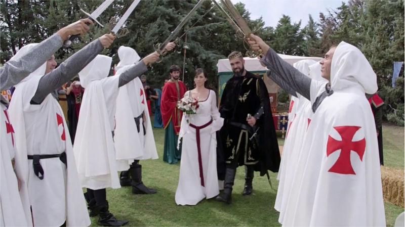 El pase de honor de los novios