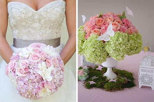 Hortensias en una boda
