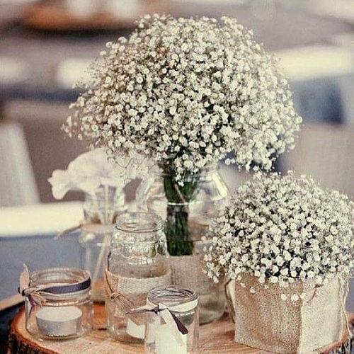 Mesa de boda con paniculata