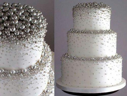 Tarta de bodas con plata