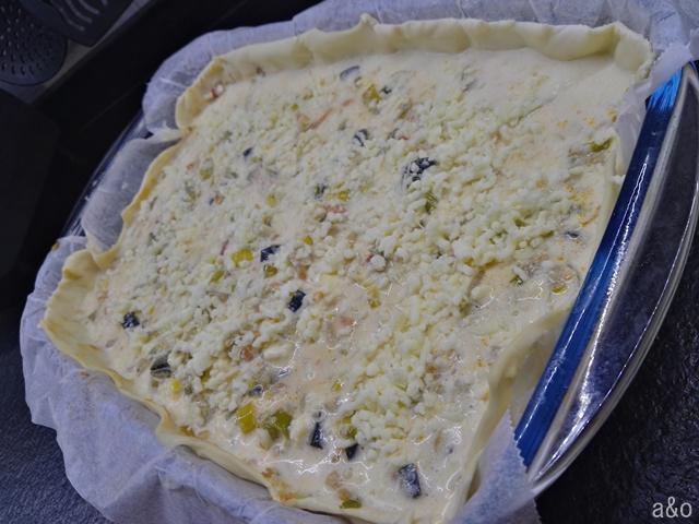 Quiche con masa de pizza
