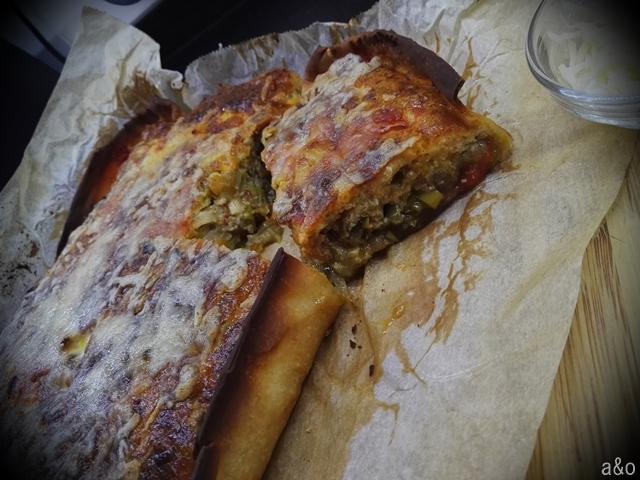 Quiche con masa de pizza