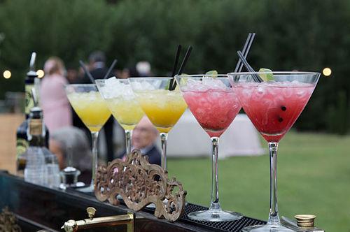 El cocktail en una boda en el bosque