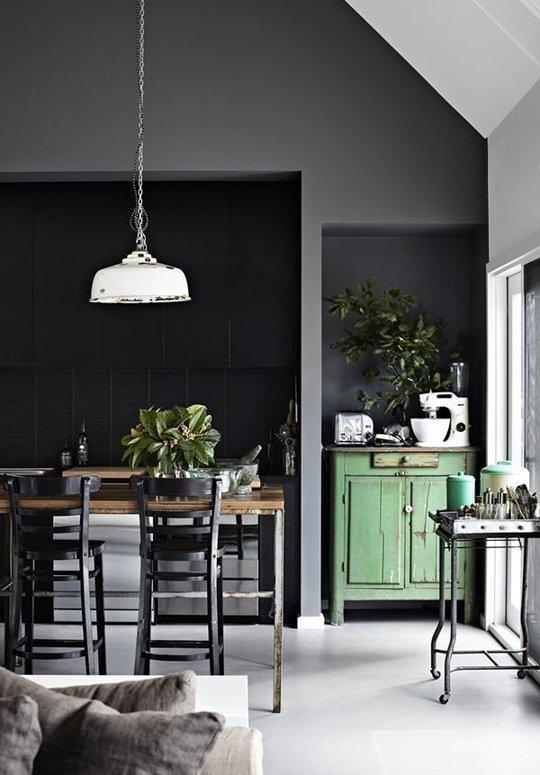 Ideas para decorar con paredes negras