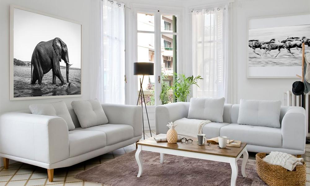 Sofá 3 plazas de tela DANUBIO