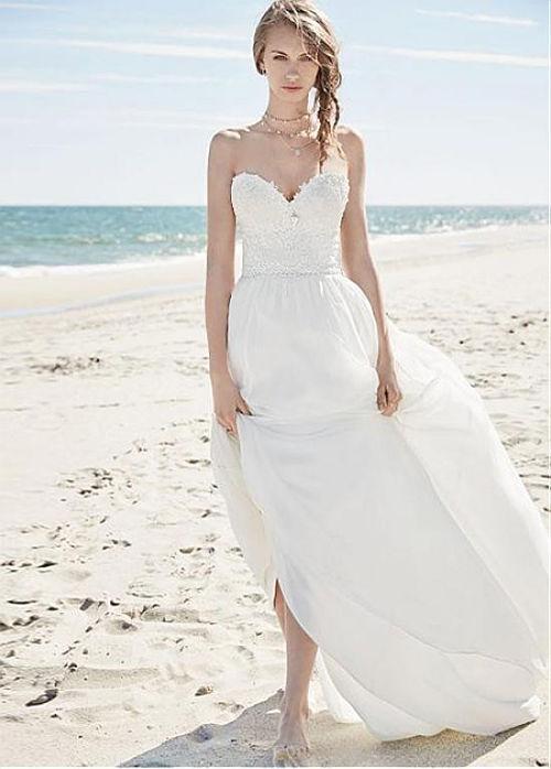 Vestido de novia con tela chiffón