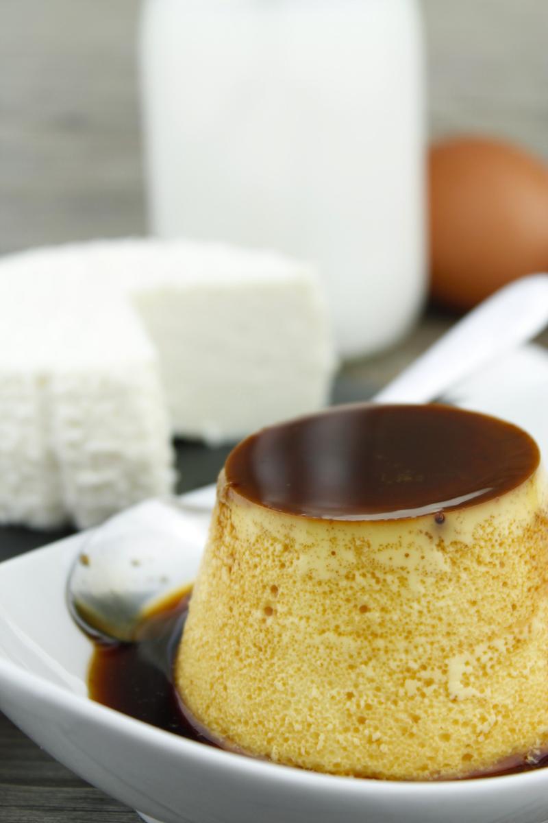 Flan de queso fresco sin lactosa o flan de requesón
