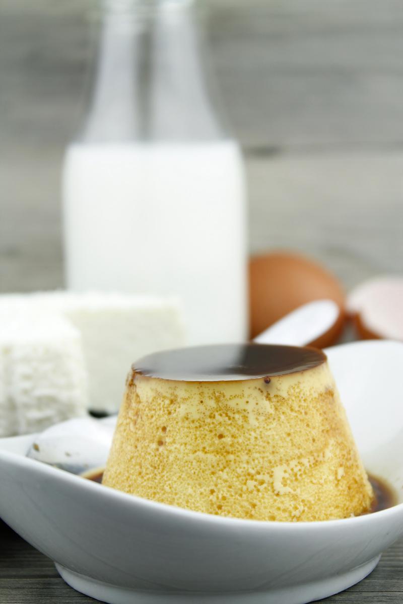 Flan de queso fresco sin lactosa o flan de requesón
