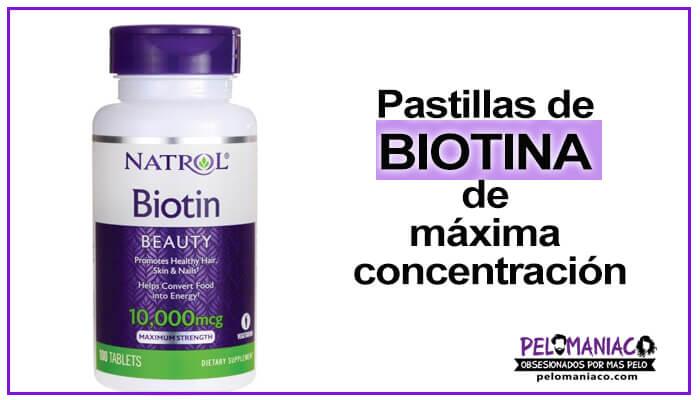 pastillas de Biotina Natrol 10000 mcg para las canas