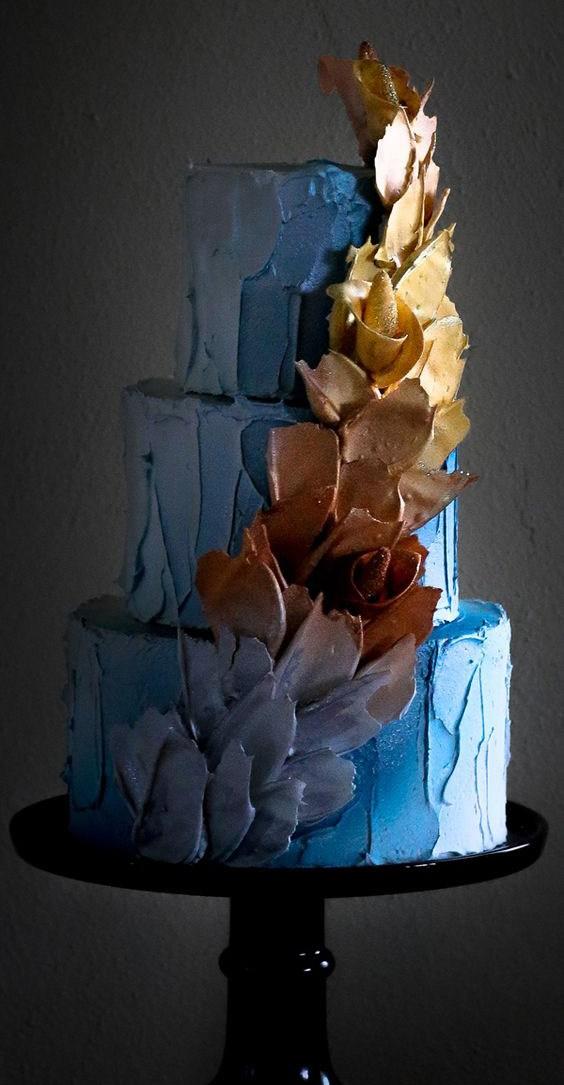 Brushstroke cake para boda