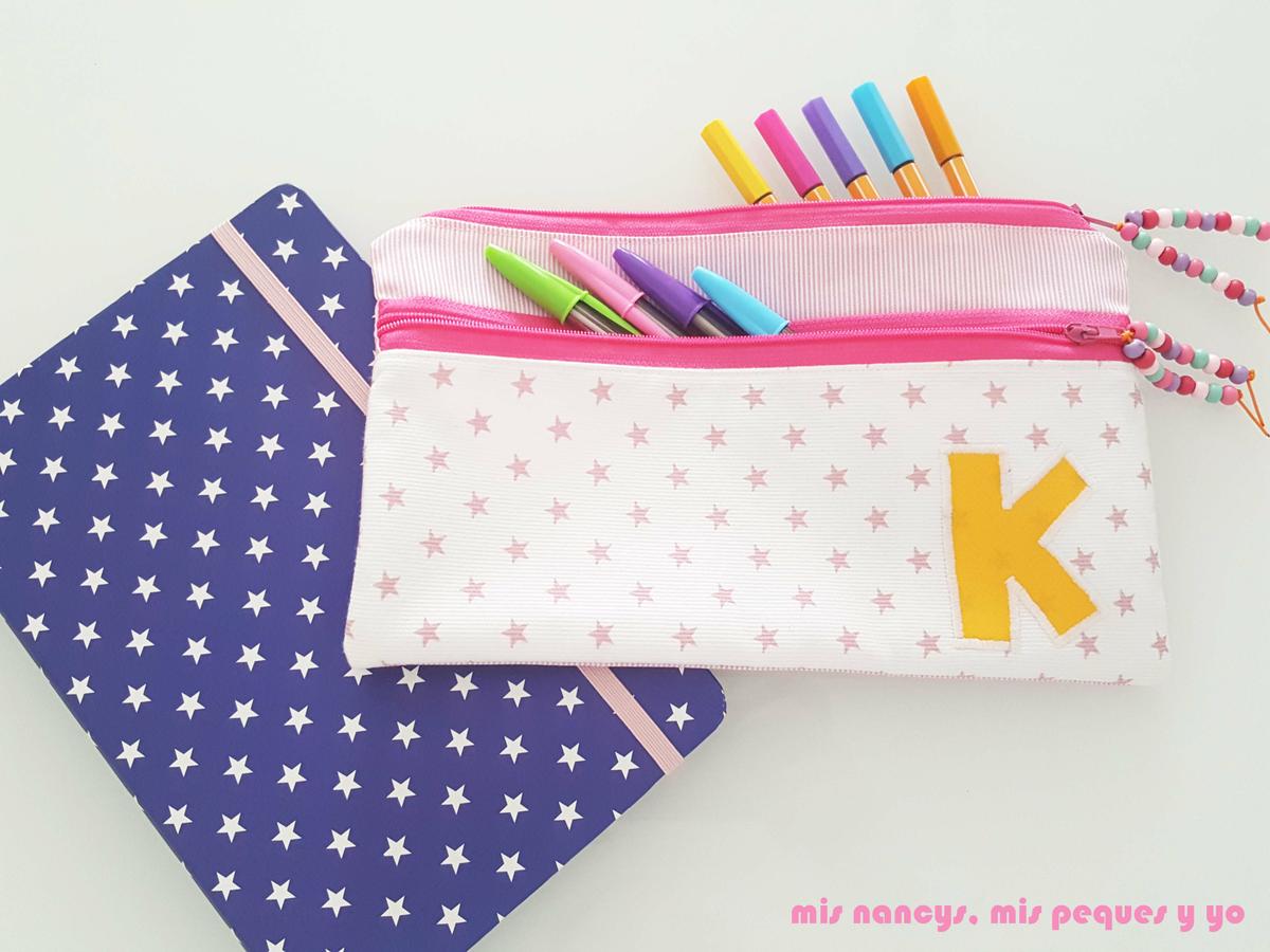 mis nancys, mis peques y yo, estuches escolares con dos cremalleras, estuche y libreta con estrellas
