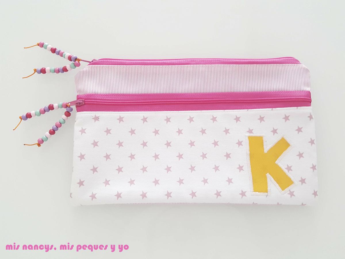 mis nancys, mis peques y yo, estuches escolares con dos cremalleras, estuche con estrellitas