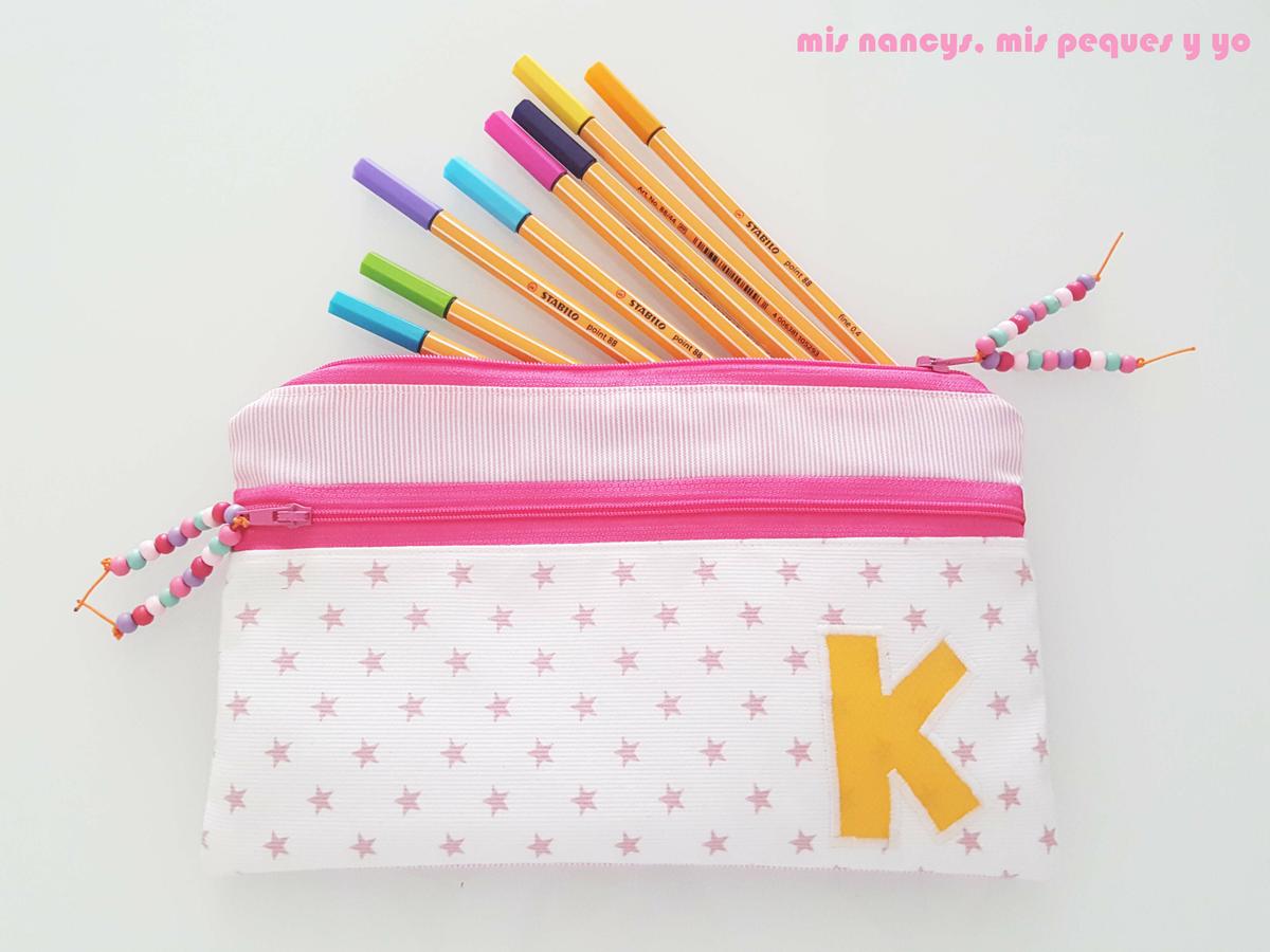 mis nancys, mis peques y yo, estuches escolares con dos cremalleras, estuche de tela