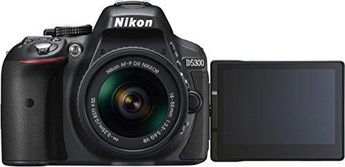 Nikon D5300 - Cámara réflex digital de 24.2 Mp (pantalla 3.2", estabilizador óptico, grabación de vídeo Full HD), color negro - kit con objetivo AF-P 18-55mm VR
