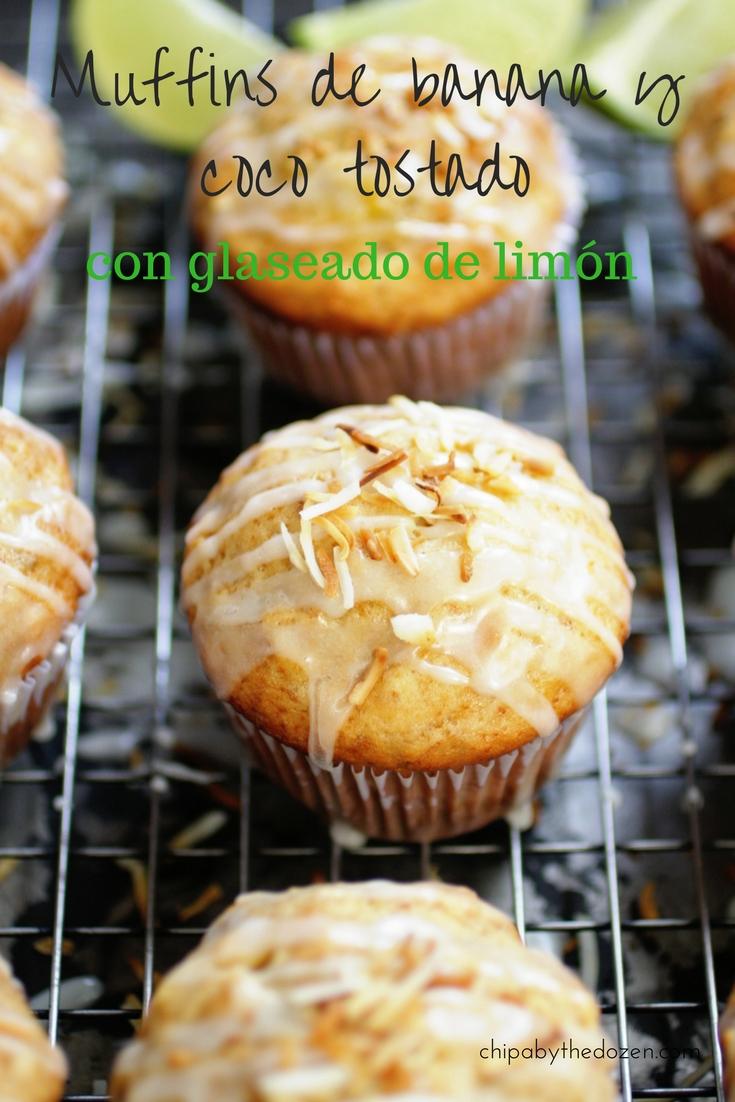 Muffins de banana y coco tostado