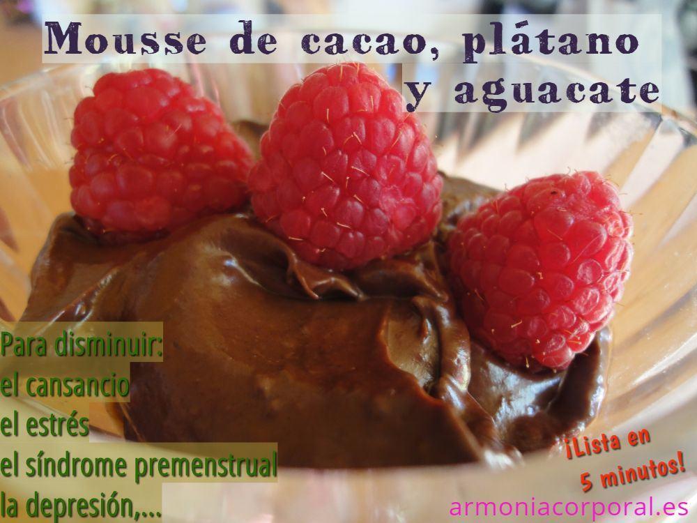 Enamorada de los postres crudiveganos! Como esta mousse de cacao, plátano y aguacate