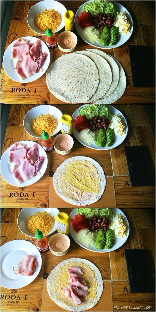 club wraps con mayonesa de sriracha