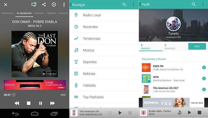 Las mejores apps y sintozadores de radio en Android con miles de emisoras para escuchar la radio por Internet mediante aplicaciones para móvil y tablet como estas 