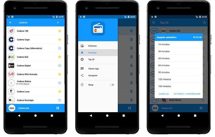 Las mejores apps y sintozadores de radio en Android con miles de emisoras para escuchar la radio por Internet mediante aplicaciones para móvil y tablet como estas 